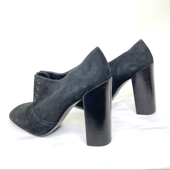 NWOT Tory Burch Stella Black Suede Laceless Solid Oxford Booties Sz 8.5 - Picture 8 of 12